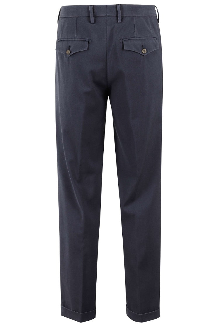 Myths Midnight Blue Zeus Turn-Up Waist Loops Wool Trousers