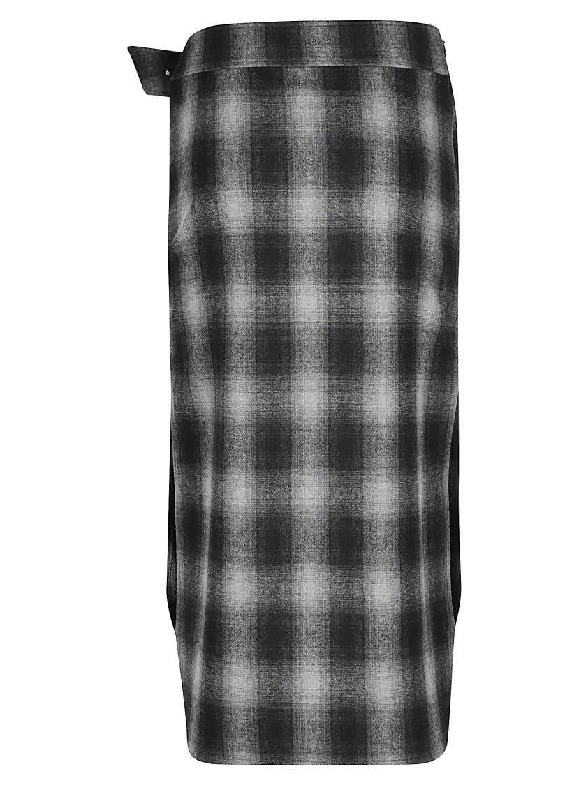 Iro Nylane Plaid Midi Polyester-Blend Midi Skirt