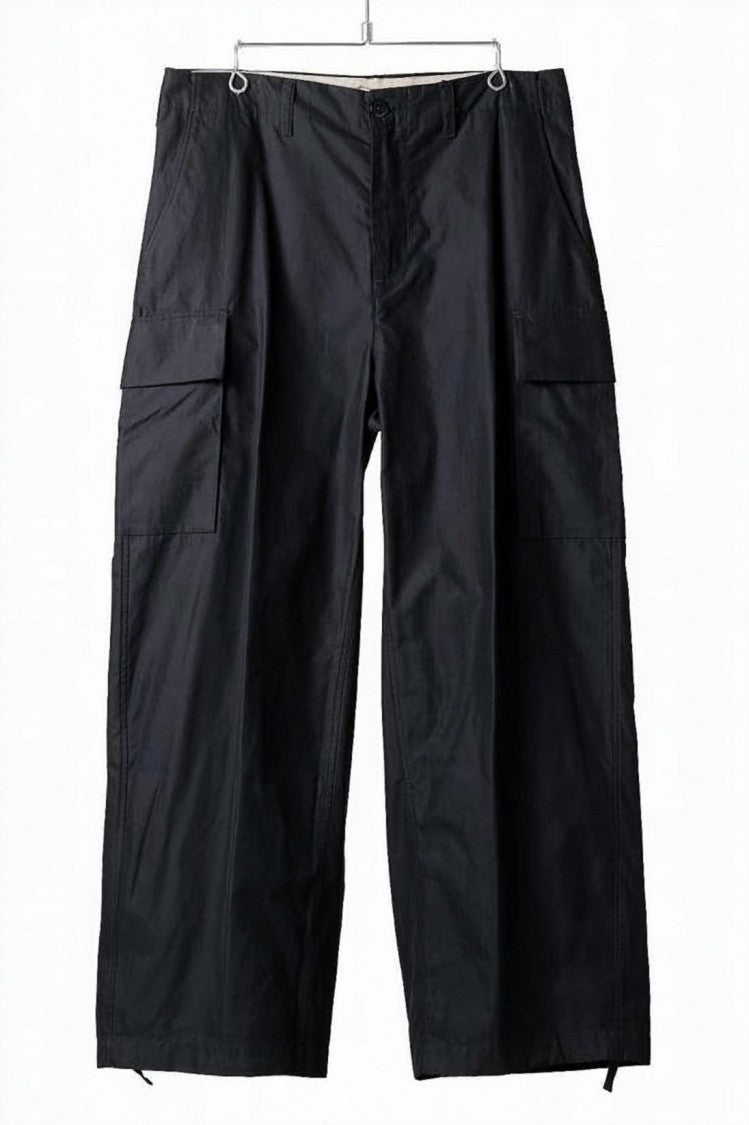 Ten C Straight Black Pants With Flap Pockets