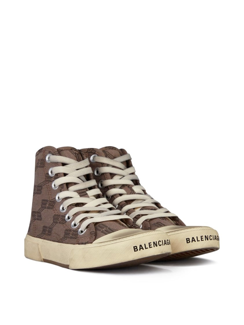 Balenciaga Paris Bb Monogram Logo Hi-Top Sneakers