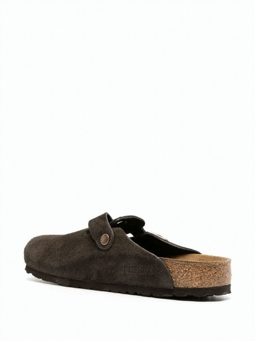 Birkenstock Suede Mule Slippers With Adjustable Strap