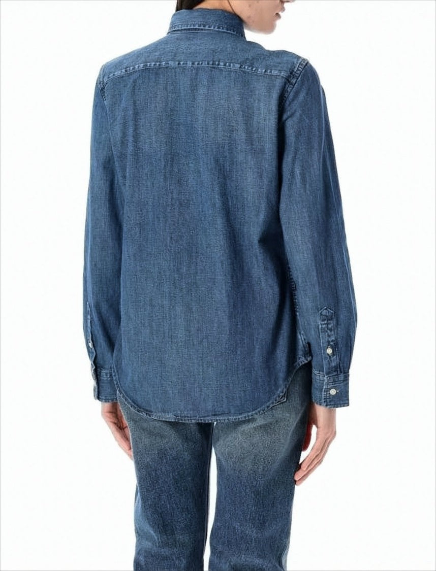 Polo Ralph Lauren Classic Denim Blouse With Button-Down Front