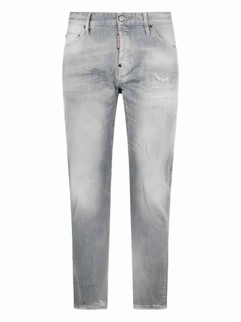 Dsquared2 Light Grey Distressed Denim Pants