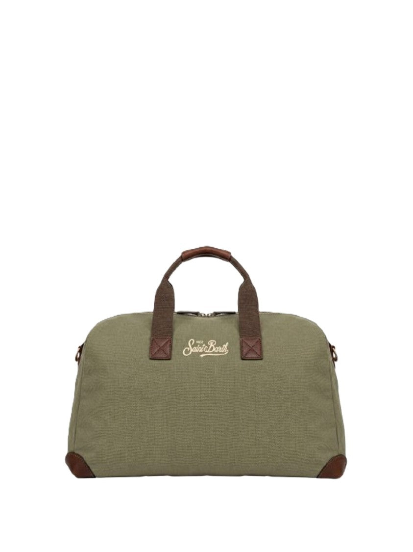 Mc2 Saint Barth Textured Olive Green Duffle Bag