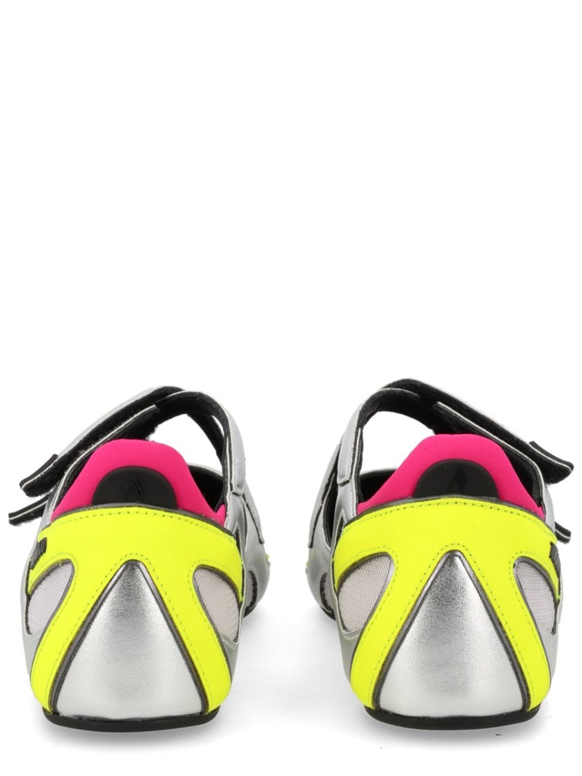 The Attico Silver Floor01 Metallic Mesh Flats
