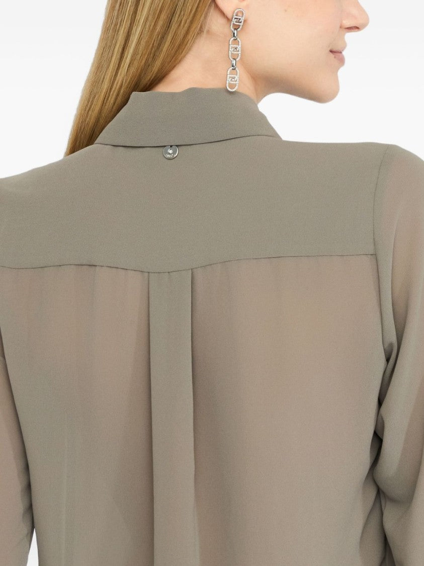 Liu Jo Classic Collar Shirt With Long Sleeves And Sheer Fabric