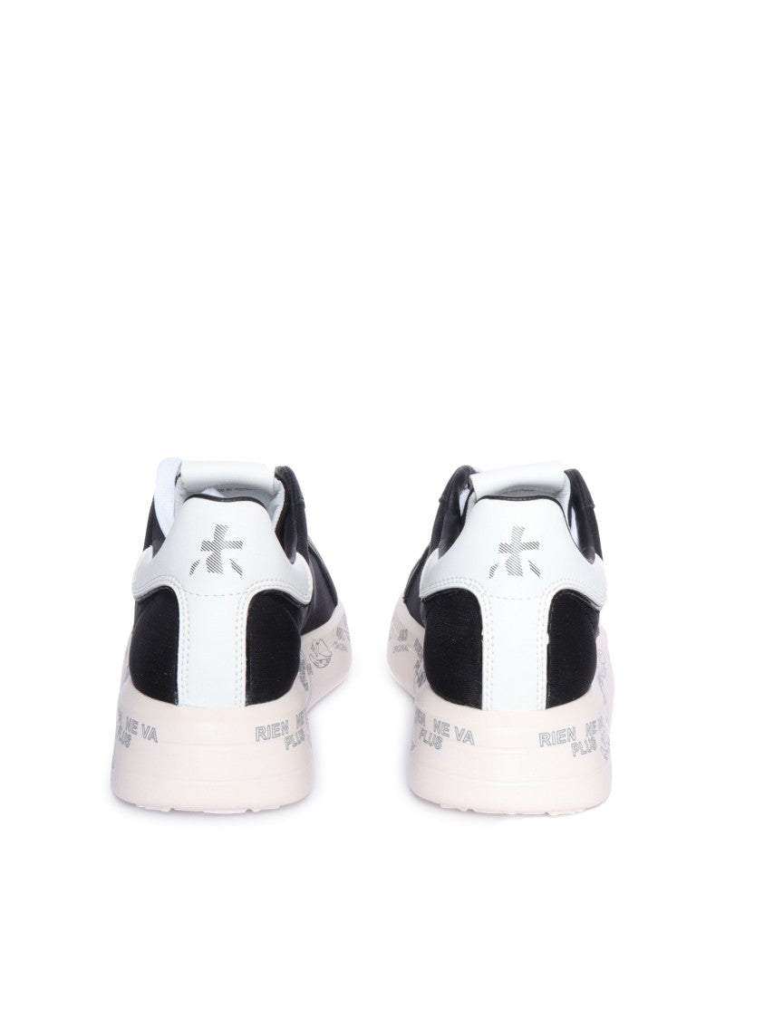 Premiata Black Sneakers With Contrasting White Accents