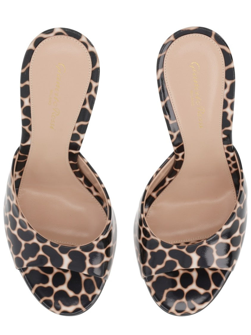 Gianvito Rossi Brown Sofia Animal Print Mules