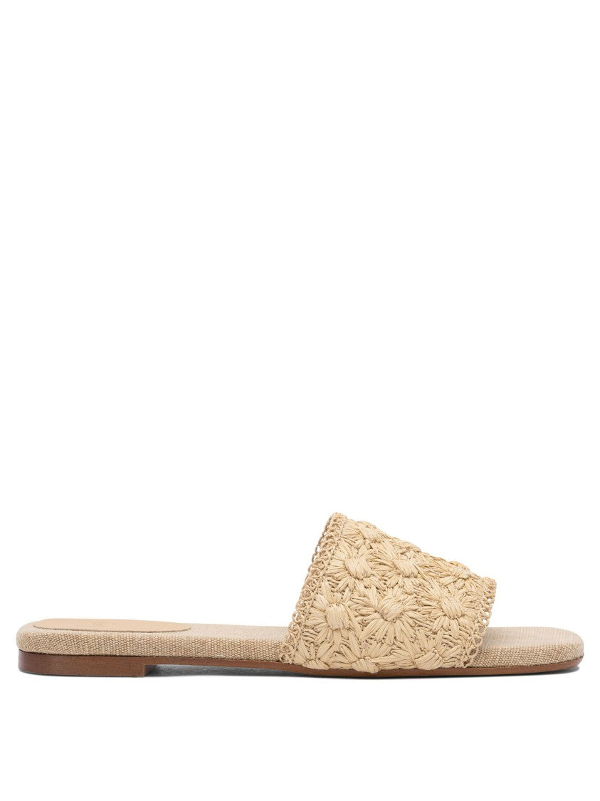 Castaner Beige Raffia Polythene Sandals