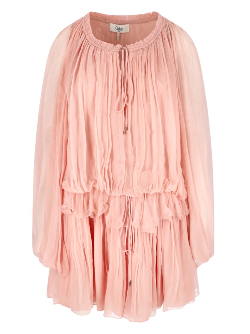 Chloé Mini Silk Dress – Pink