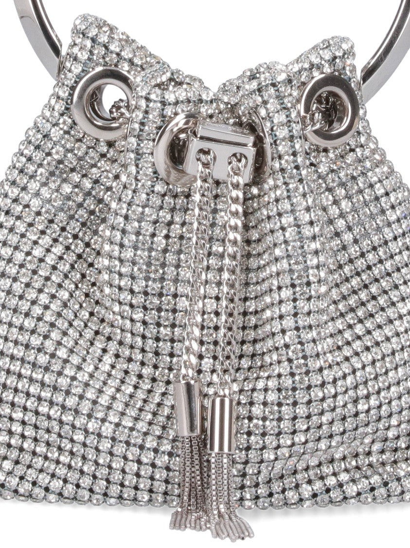 Jimmy Choo Micro 'Bon Bon' Drawstring Bag With Rhinestone Details