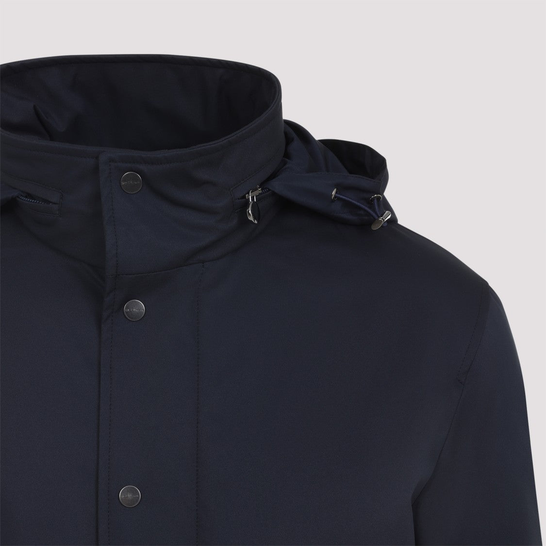 Kiton Blue Polyester Coat