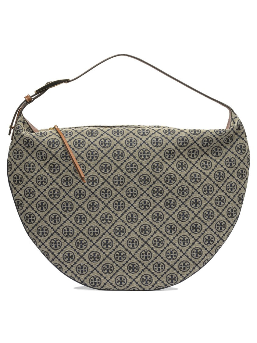 Tory Burch Monogrammed Crescent Shoulder Bag