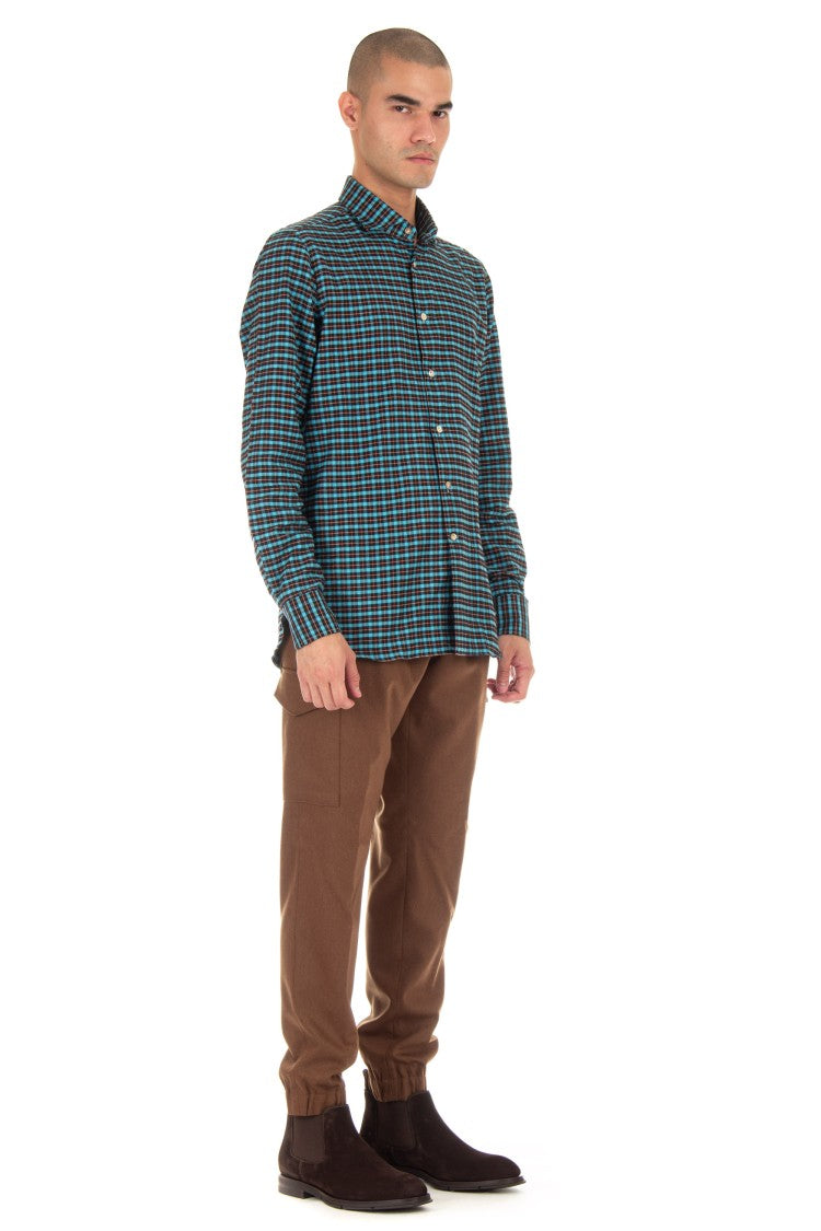 Borriello Micro Check Flannel Shirt
