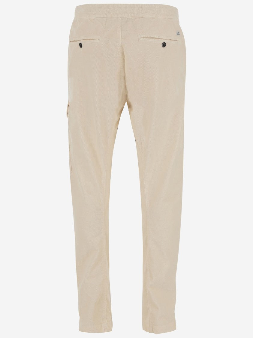 C.P. Company Stretch Cotton Velveteen Pants With Functional Pockets