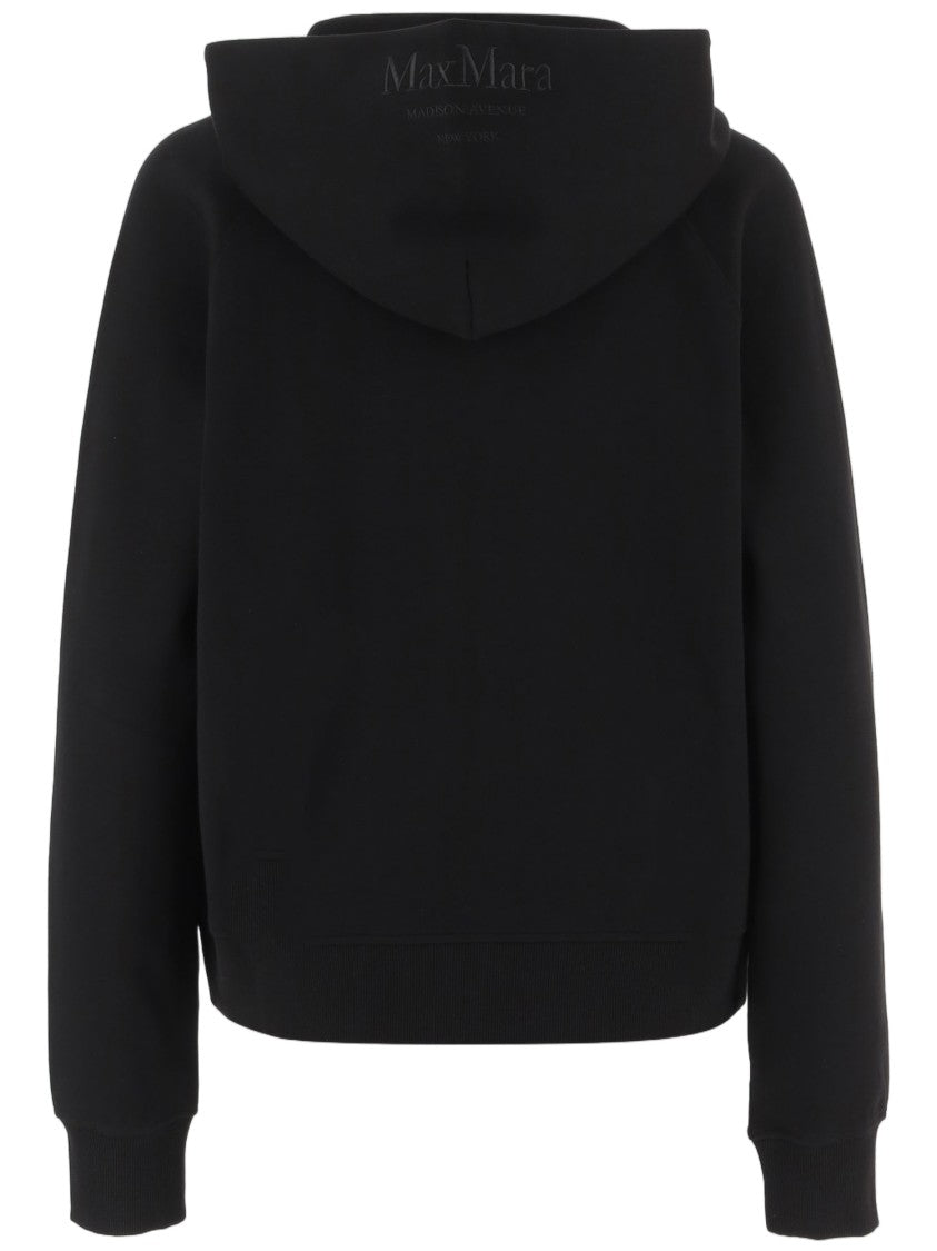 Max Mara Hooded Sweatshirt With Front Zip Closure And Functional Pockets