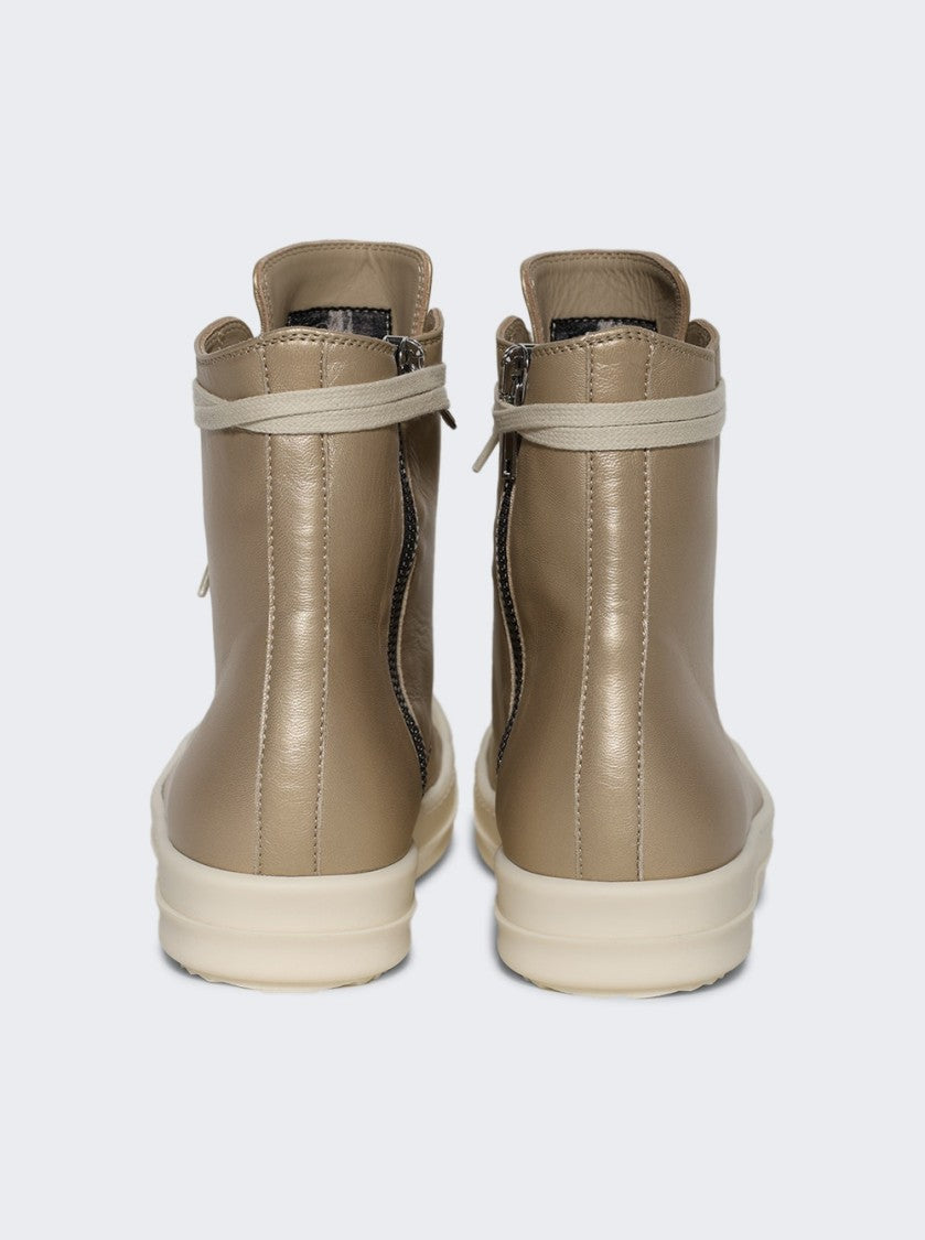 Rick Owens Hollywood High Top Sneakers Gold And Milk