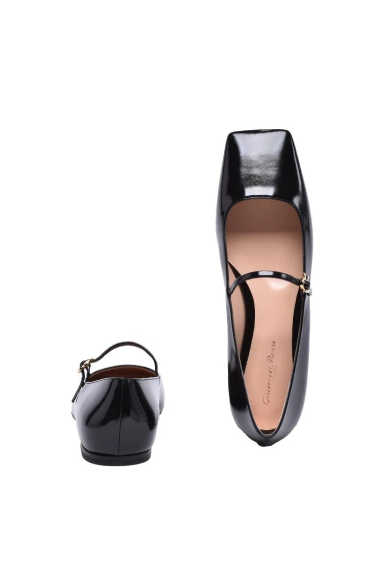 Gianvito Rossi Leather Ballerinas - Black