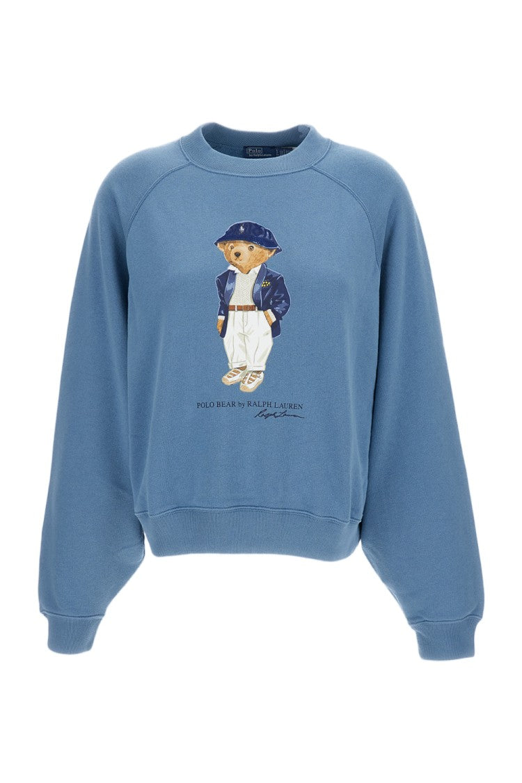 Polo Ralph Lauren Blue Crewneck Polo Bear Cotton-Blend Sweatshirt