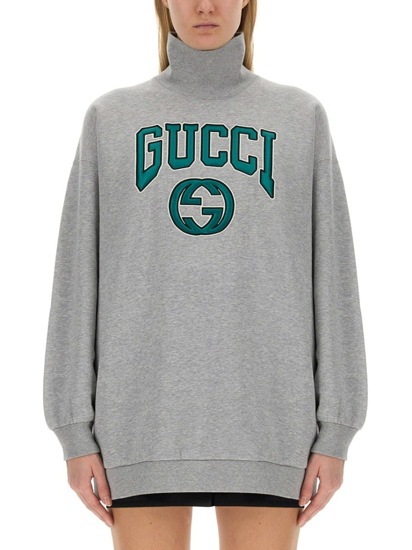 Gucci Embroidered Oversized Cotton Sweatshirt