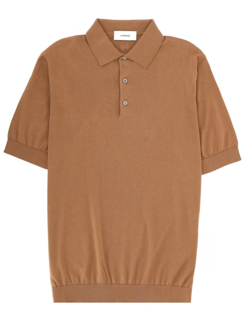 Lardini Solid Cotton Ribbed Cuffs Polo Shirt