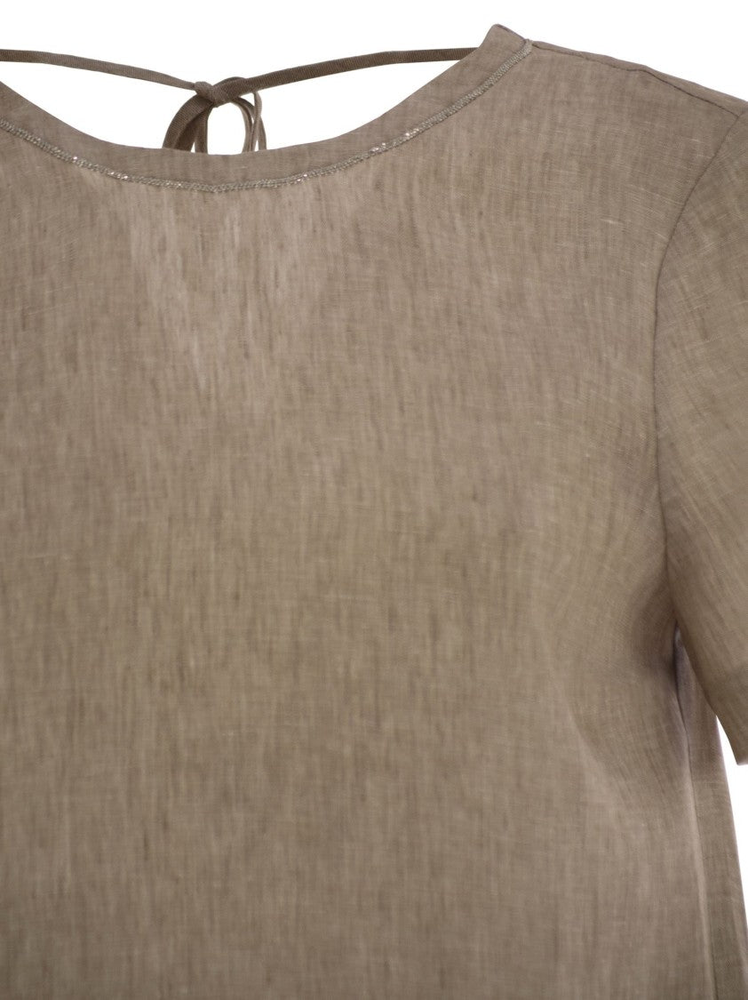 Peserico Delavé-Effect Linen Midi Dress