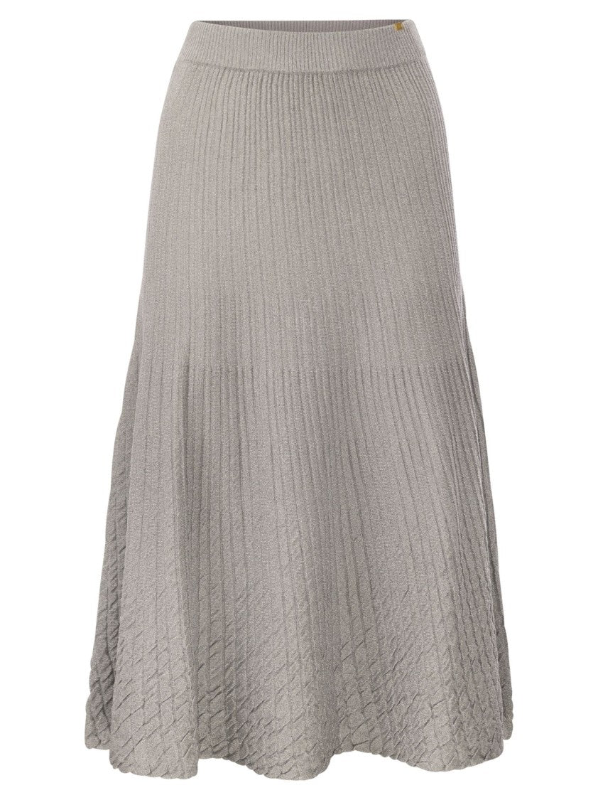 Elisabetta Franchi Metallised Viscose Midi Skirt
