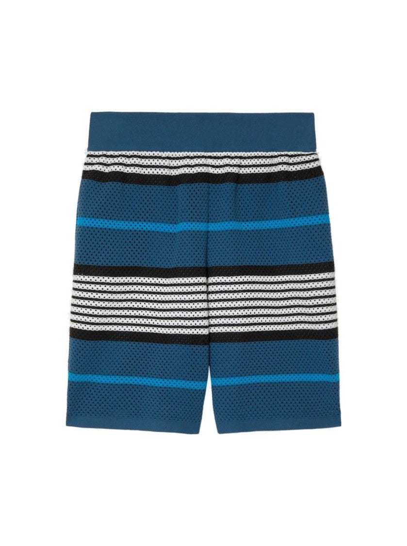Burberry Striped Knit Shorts With Elastic Waistband