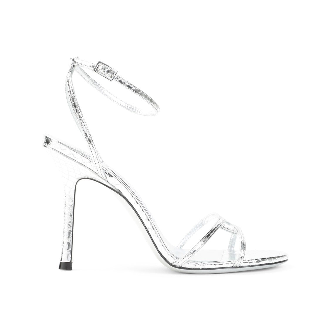 Jimmy Choo Metallic Finish Sandals With Stiletto Heel