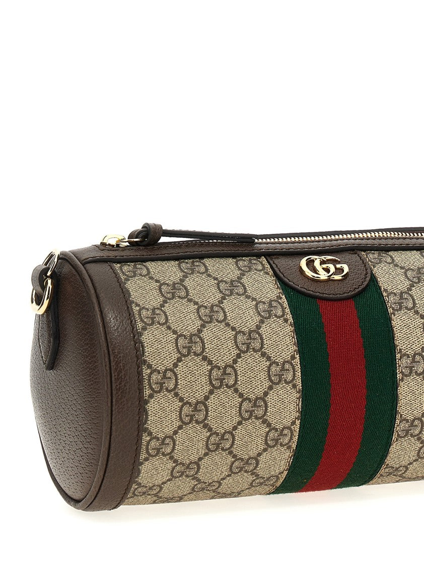 Gucci Cylindrical 'Ophidia' Handbag In Gg Supreme Fabric