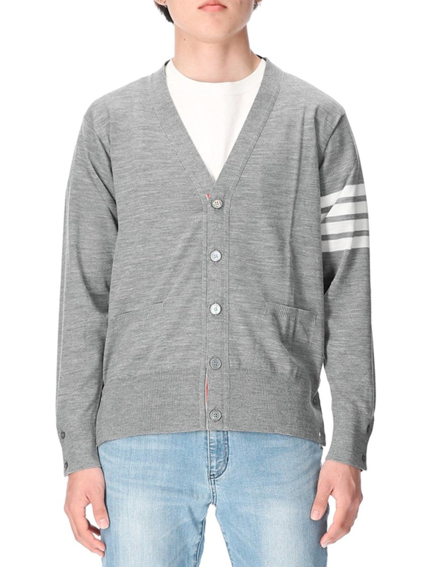 Thom Browne Tailored Grey Wool Cardigan