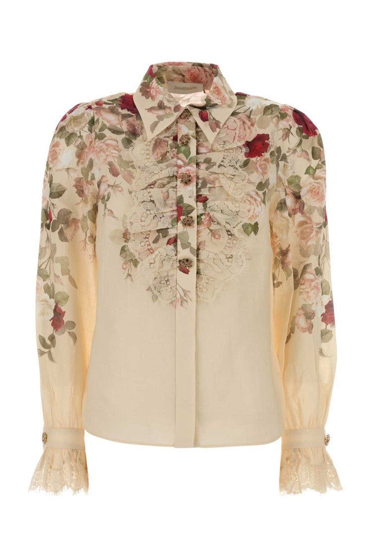 Zimmermann Printed Ramie Hypnotic Shirt
