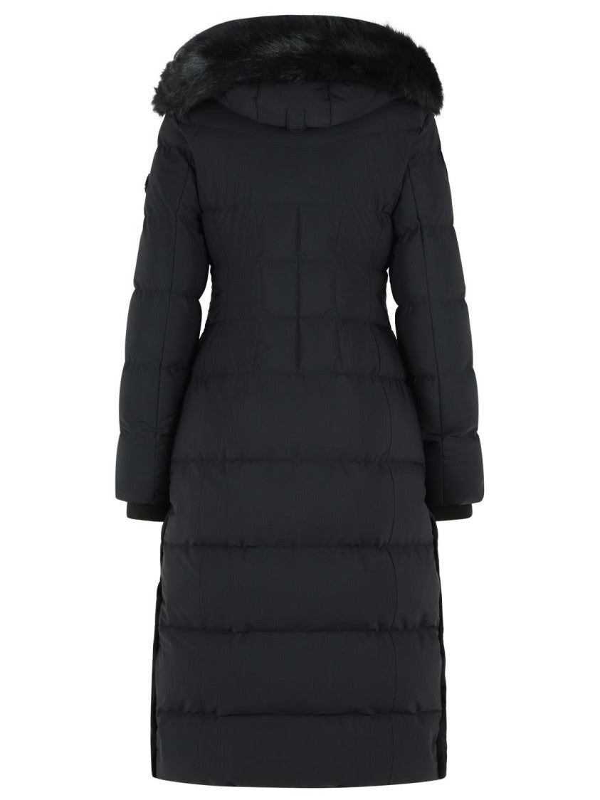 Moose Knuckles Quilted Long Parka With Removable Fur Insert