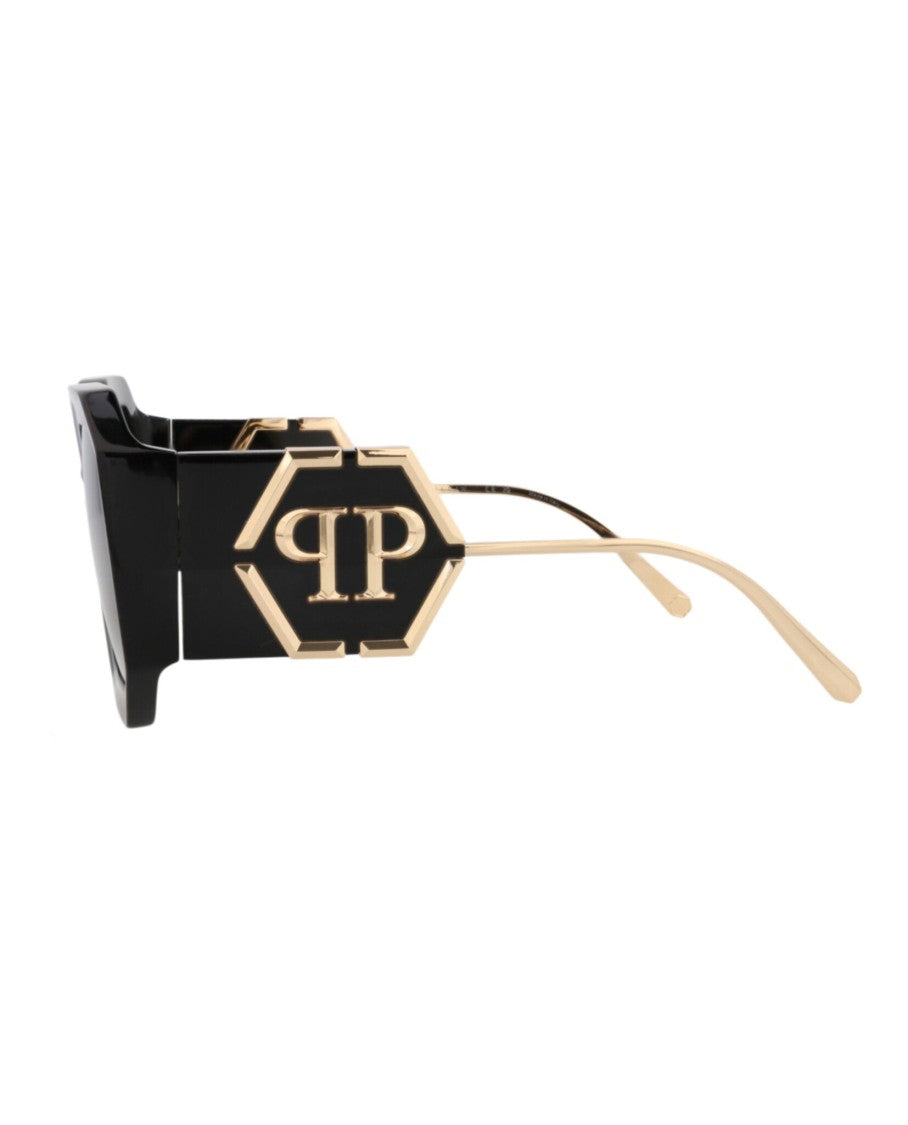 Philipp Plein Bold Square-Frame Acetate Sunglasses With Gold-Tone Logo Detail
