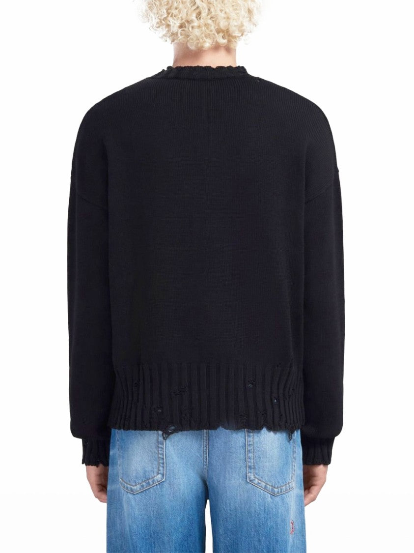 Marni Relaxed Fit Black Knit Sweater