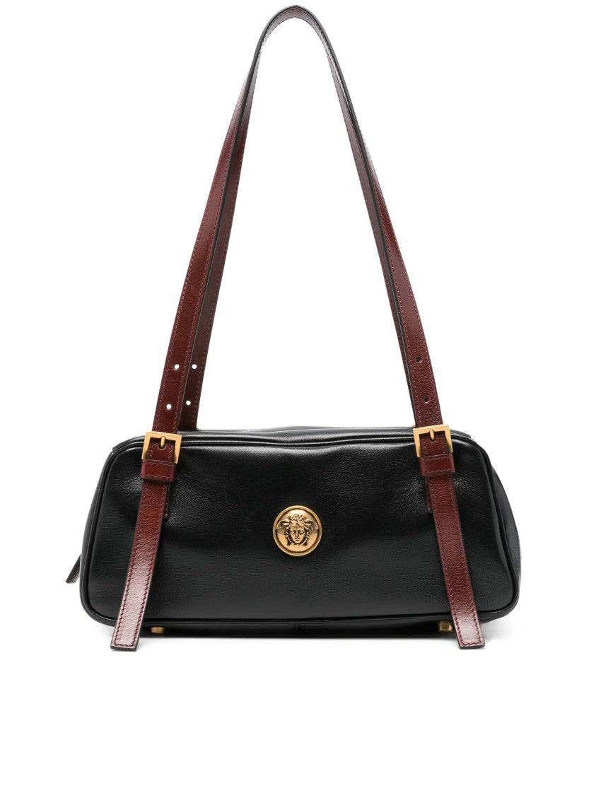 Versace Black Small Rectangular Calf Leather Bag