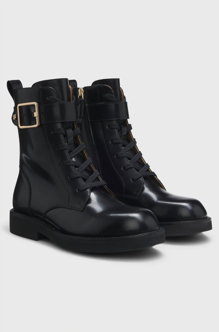 Boss Black Ankle Boots With Side Strap