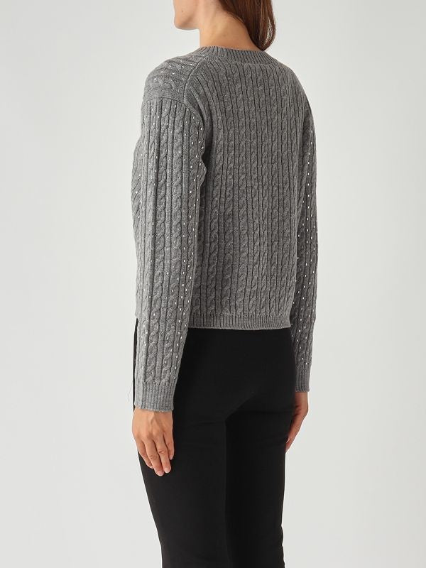 Max Mara Ussuri Cable Knit Sweater In Virgin Wool