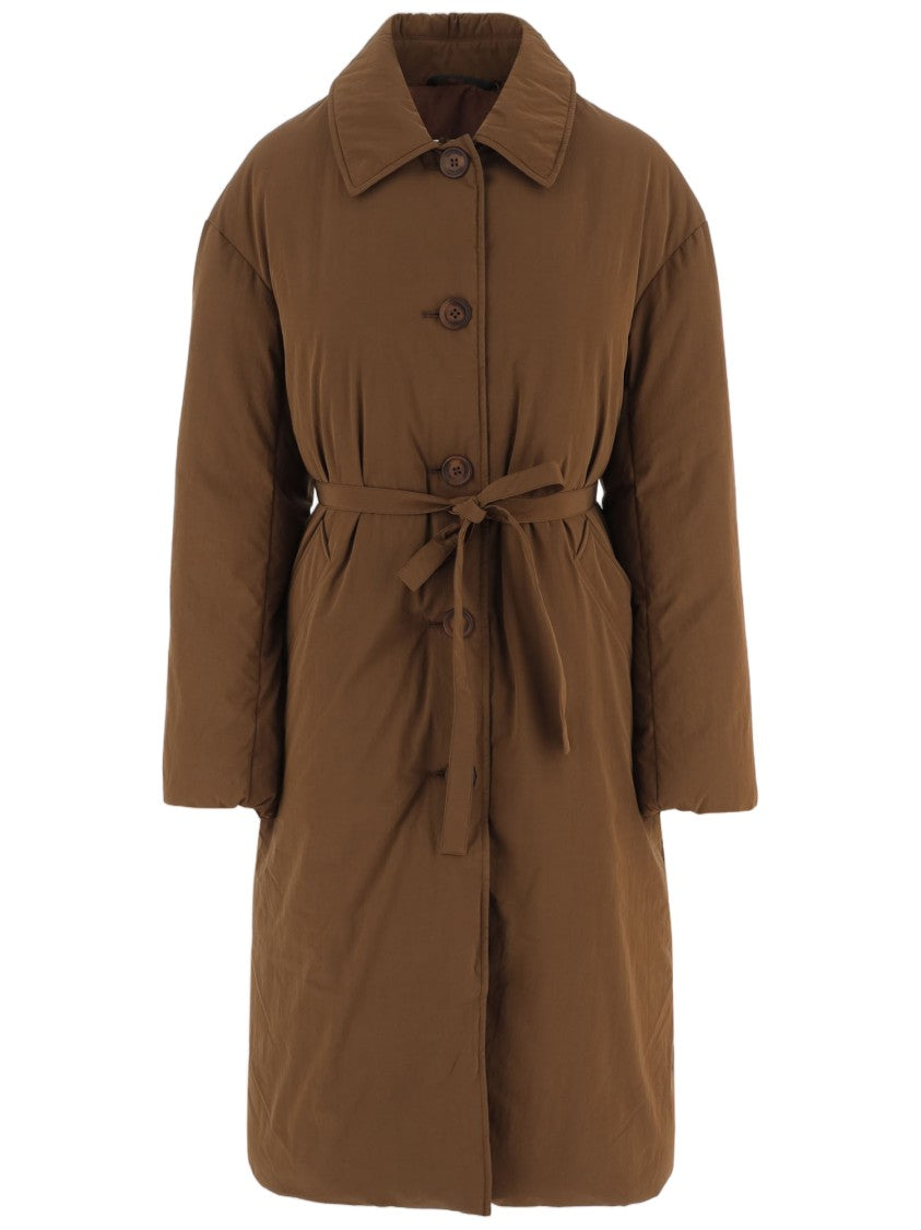 Ienki Ienki Lungo Velar Coat With Down Insulation And Removable Belt