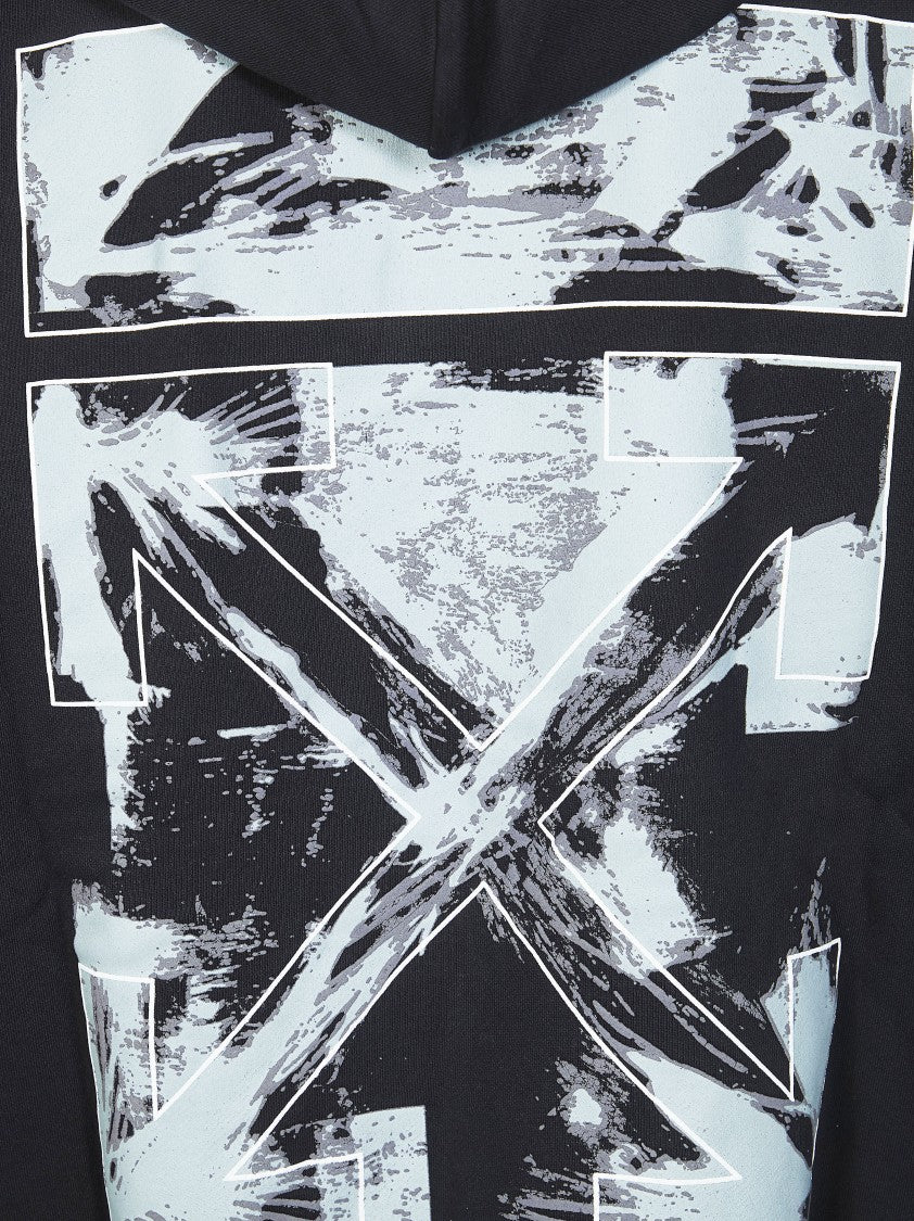 Off-White Black Intersecting Arrows Distressed Hoodie