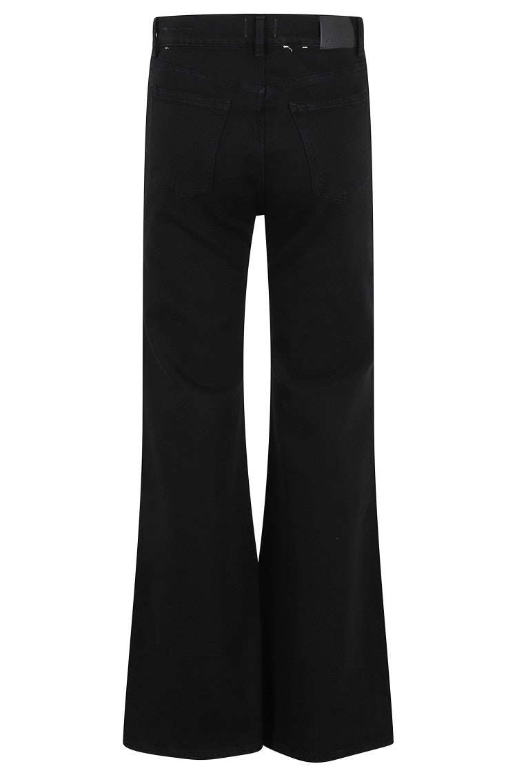 Citizens Of Humanity Black Kimberly Flare Horsebit Five-Pocket Cotton-Blend Jeans