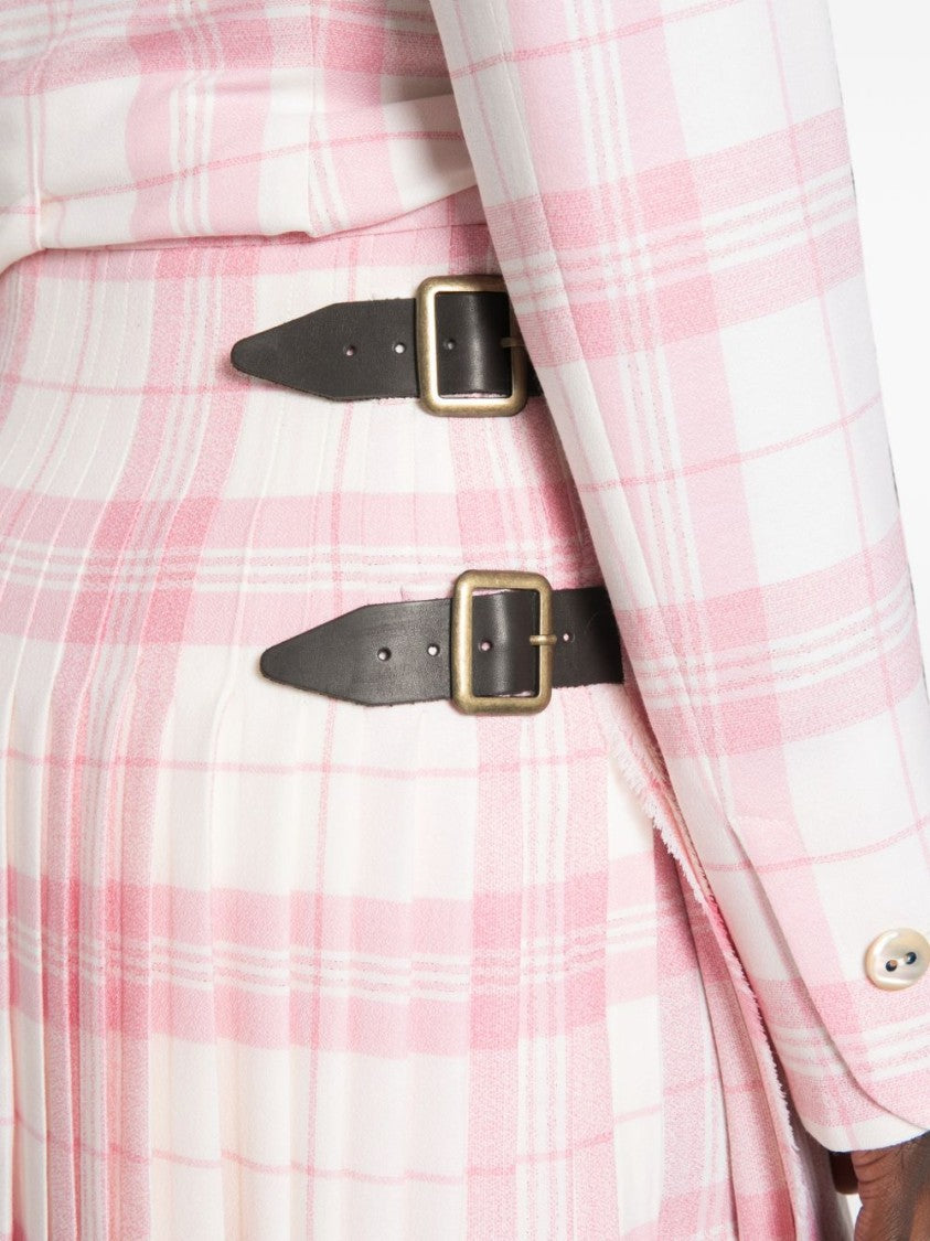 Vivienne Westwood Wrap Style Mini Skirt With Plaid Pattern And Buckle Straps