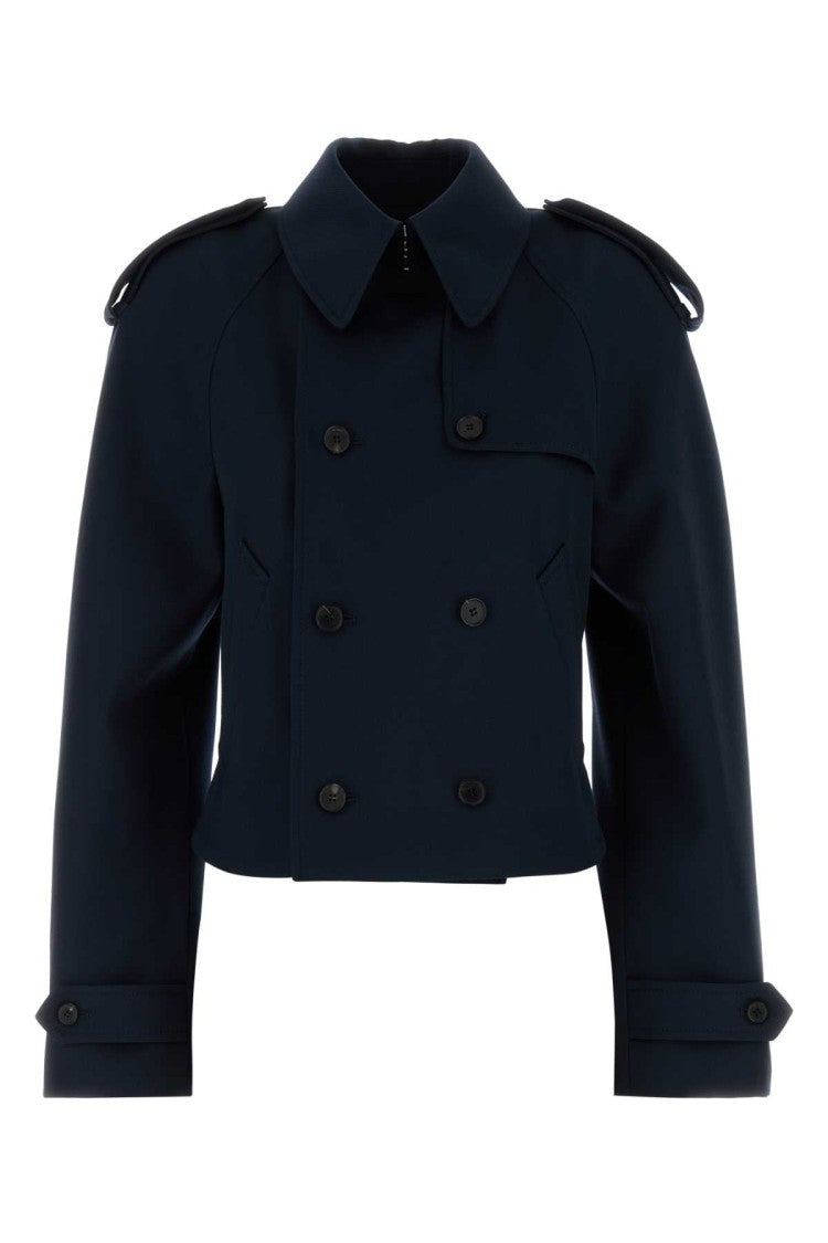 Alexander Mcqueen Midnight Blue Wool Trench Coat
