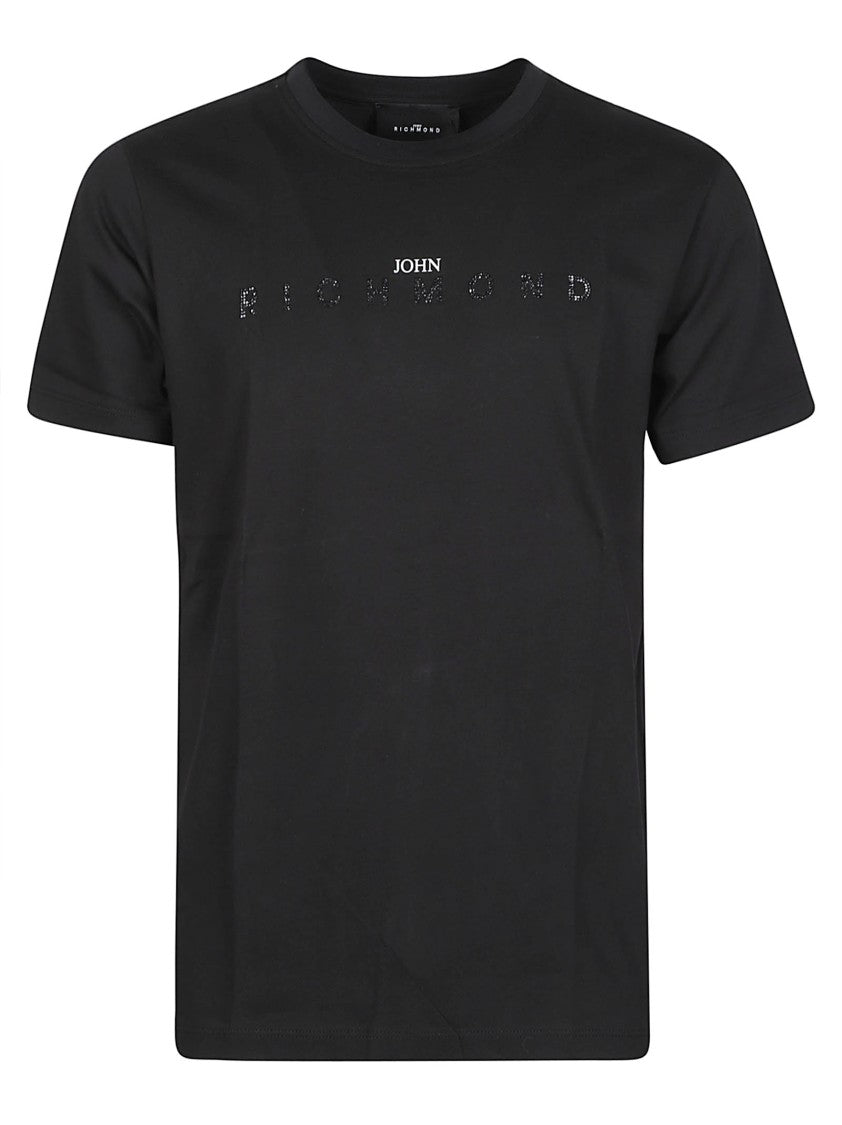 John Richmond Black Frenoir Regular Glossy Logo Cotton T-Shirt