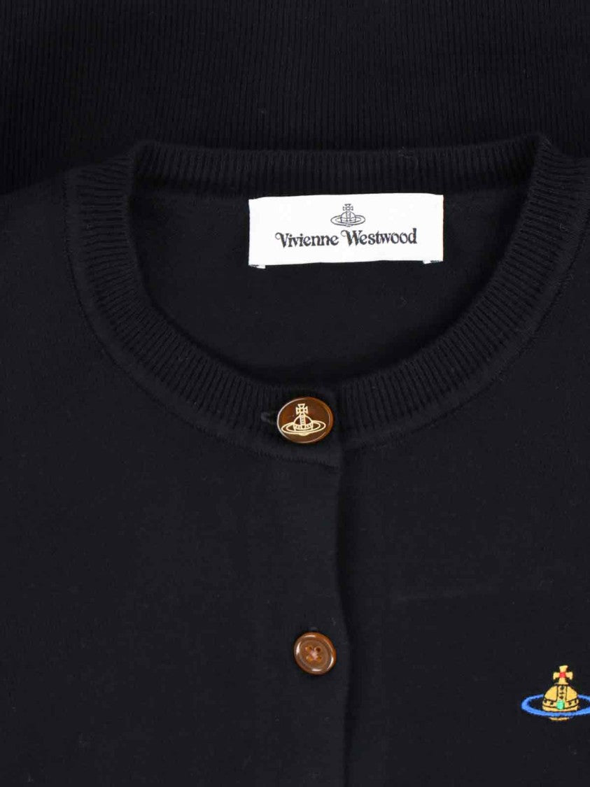 Vivienne Westwood Black Bea Logo Cotton Cardigan