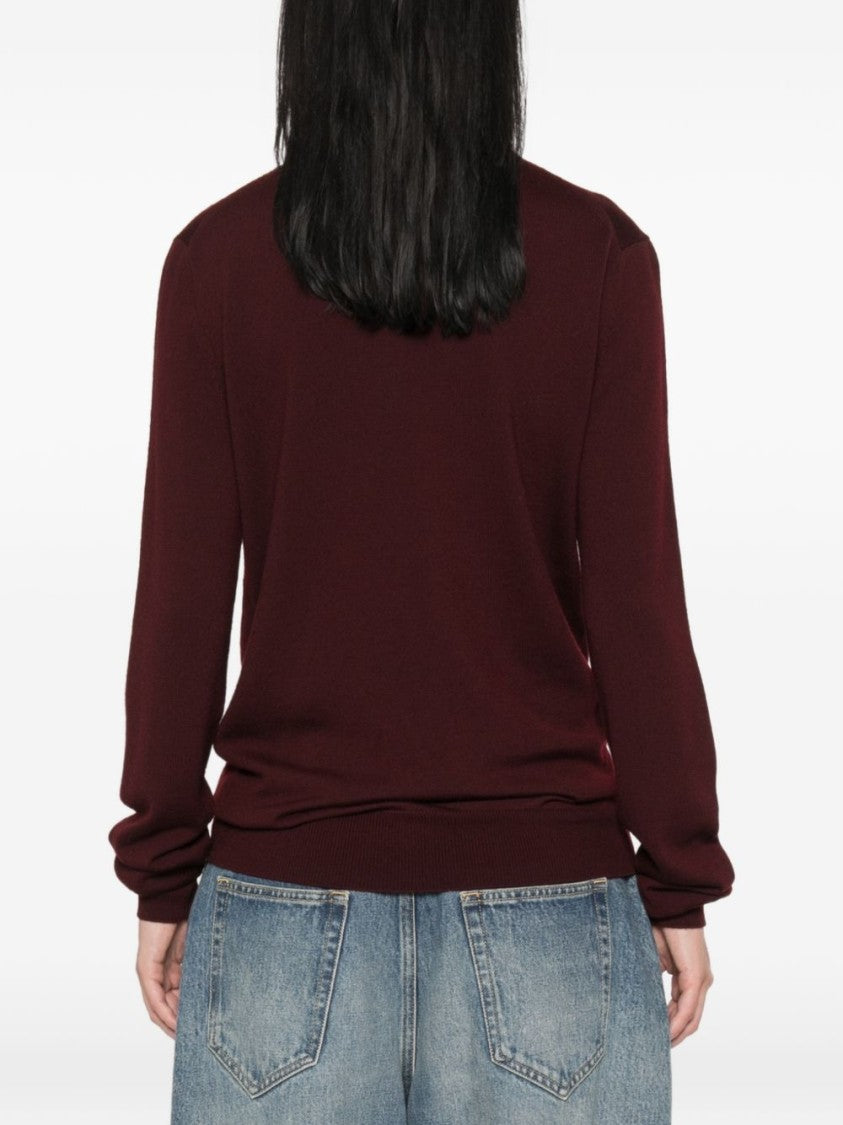 The Frankie Shop Burgundy Merino Wool Turtleneck Sweater