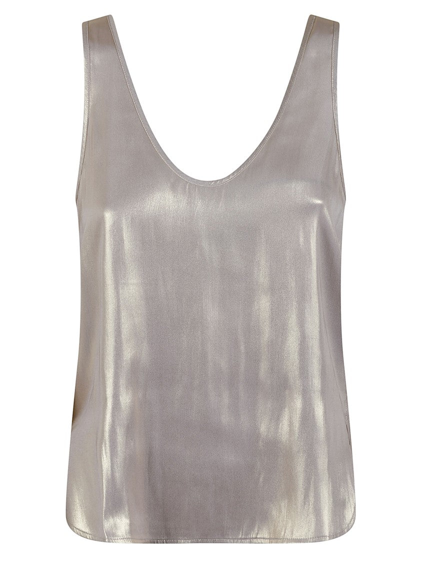 Zadig & Voltaire Satin-Finish Sleeveless Top With Deep V-Neckline