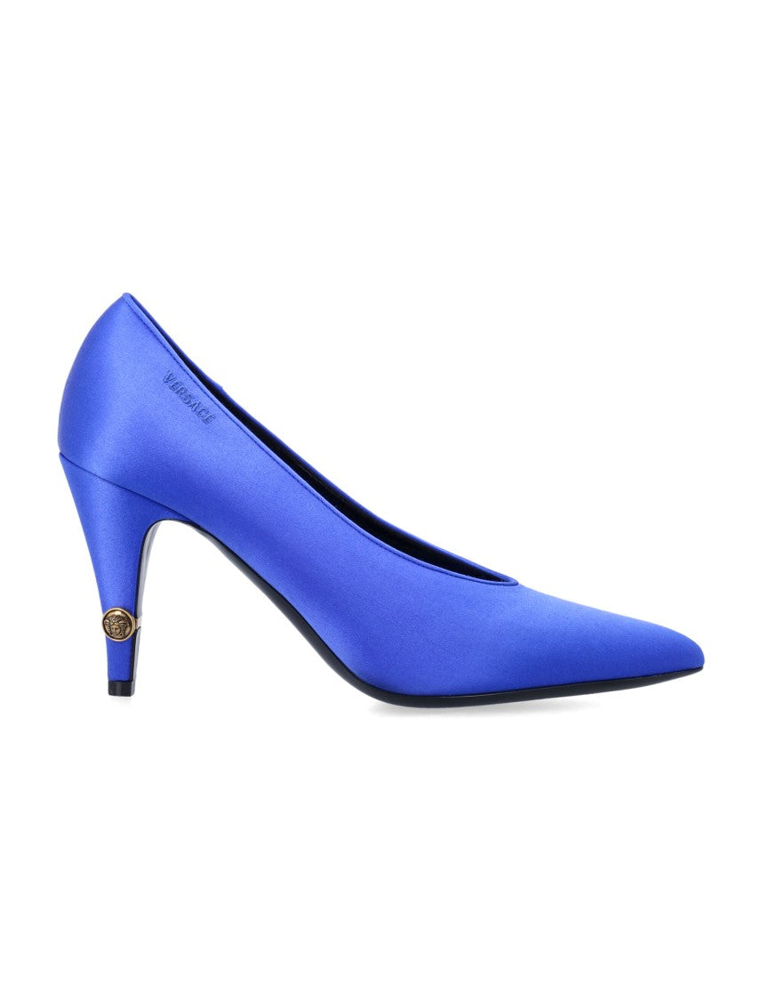 Versace Gianni Satin High Heel Medusa Pumps