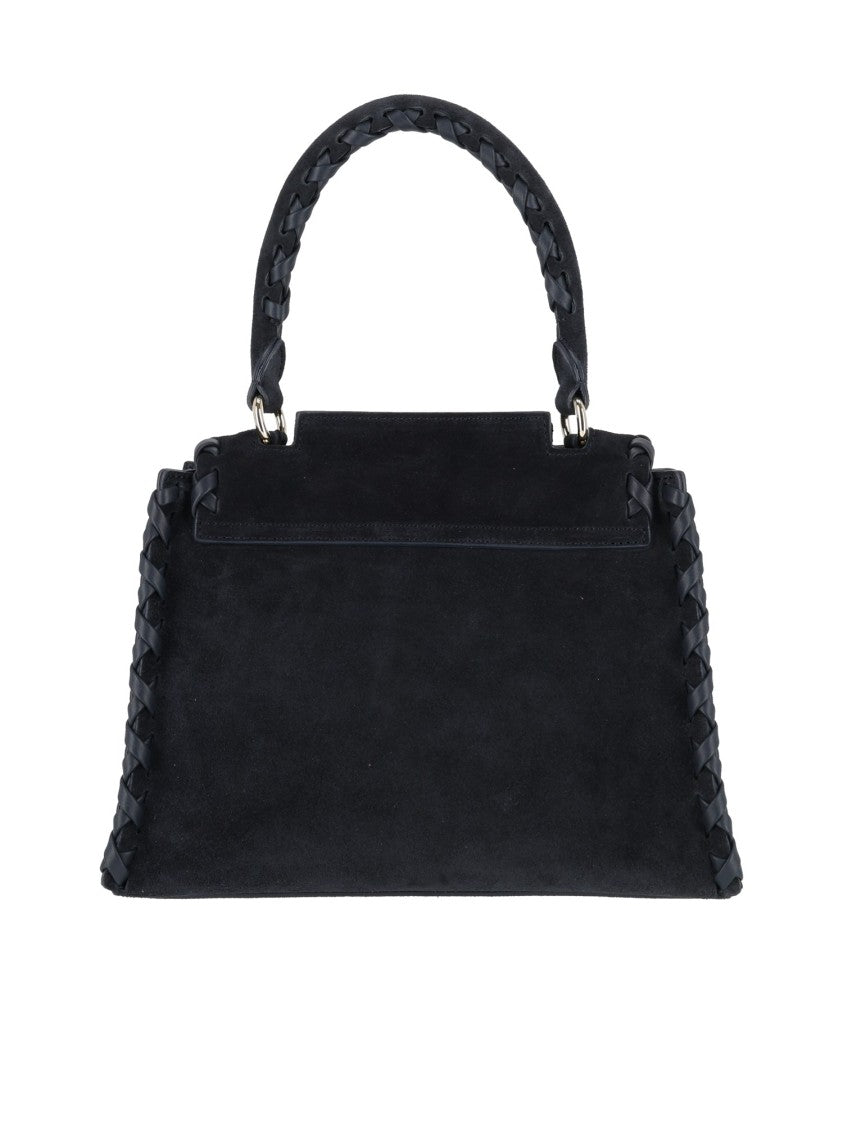 Claudio Orciani Black Sveva S Peach Cross Braided Shoulder Bag