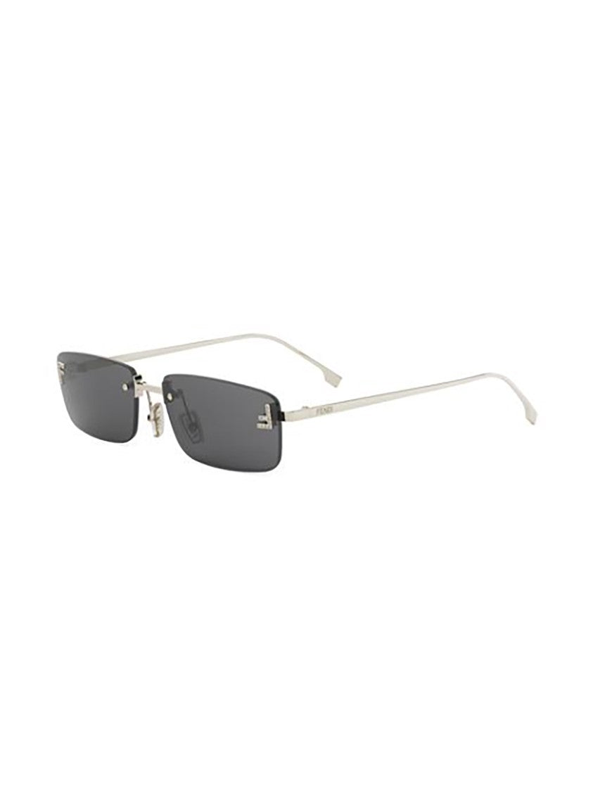 Fendi Rimless Rectangular Sunglasses With Silver-Toned Temples